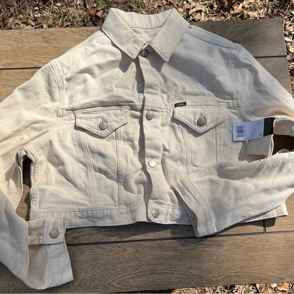 LEE Vintage Modern Series Denim  Cotton Blend Cream Jean Jacket Women’s‎ Size XL